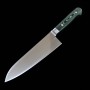 Japanese Santoku Knife - SUISIN - Sweden Inox - Premium Green Micarta - Size: 18cm