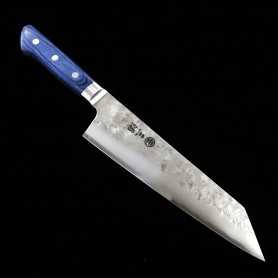 Japanese Kiritsuke Santoku Knife - MIURA - Carbon blue 2 - Nashiji ...