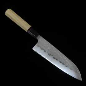 Japanese Santoku Knife - MIURA - Shirogami2 - Tsuchime - Size: 16.5cm