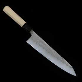 Japanese chef knife gyuto - MIURA - Shirogami2 - Tsuchime - Size: 21cm