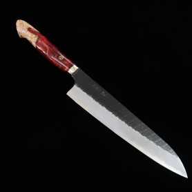 Japanese chef gyuto knife - NIGARA - SG2 stainless steel - Kurouchi tsutime - Acrylic custom handle - Size:24cm