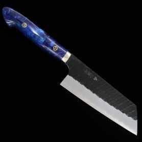 Japanese Kiritsuke Nakiri knife - NIGARA - Kurouchi Tsuchime - SG2 - Custom handle - Size: 18cm