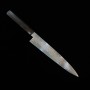 Japanese Petty knife - HATSUKOKORO - Yorokobi - SLD - Rainbow Damascus Finish - Ebony wood - Size:18cm