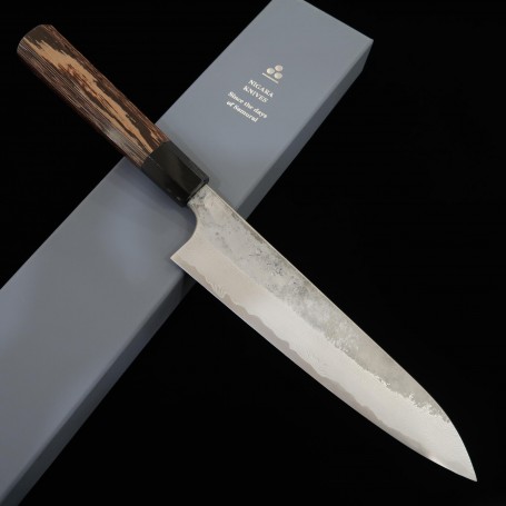 Japanese Chef Knife Gyuto- NIGARA - Stainless Ginsan - Damascus - w