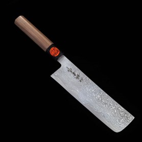Japanese Nakiri Knife -SHIGEKI TANAKA- Spg2 damascus - Size:16,5cm