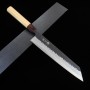 Japanese kiritsuke gyuto knife - MIURA - Aogami Super - Black Finish - Zelkova handle - Size: 24cm