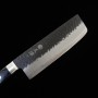 Japanese Nakiri Knife - MIURA - Aogami Super - Black Finish - Size: 16.5cm