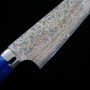 Japanese chef Knife gyuto- TAKESHI SAJI - Stainless VG-10 Damascus - Colored -blue acrylic- Size:21/24cm