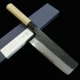 Japanese Nakiri Knife - SAKAI KIKUMORI - Kikuzuki Kuro Serie - Kurouchi Shirogami 2 - Sizes: 18cm