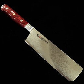 Japanese Nakiri Knife - ZANMAI - Classic Serie - Pro Damascus Flame...