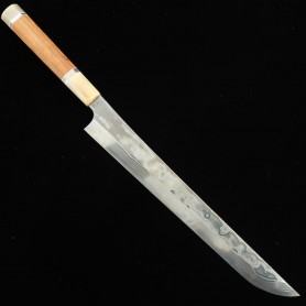 Japanese Sakimaru Yanagiba knife - NIGARA - Kagetora - damascus - Aogami 2 and Shirogami 2 Coreless - Custom Handle - size:30cm