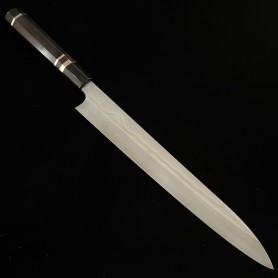 Japanese Honyaki Yanagiba knife - NIGARA - White steel no.1 - ebony handle - Size:30cm