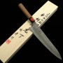 Japanese Chef Knife Gyuto -SHIGEKI TANAKA- SPG2 Damascus Stainless – Walnut octagonal handle- Size:24 cm