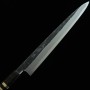 Japanese Yanagiba Knife - MIURA ITADAKI - White Steel No.2 - Brack Finish - Custom Handle - Size27cm/30cm