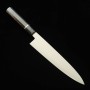 Japanese Wagyuto knife - SUISIN - Yoshikazu Ikeda - Honyaki - Carbon white 3 - ebony wood handle - Size:24cｍ