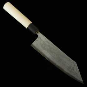 Japanese Kiritsuke Gyuto Knife - MIYAZAKI KAJIYA - Carbon White No.2 with Soft Iron Clad Damascus - Tsubaki - Size:21cm
