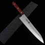 Japanese Gyuto Knife - MIURA - silver No.3 Nashiji - Red plywood - Size:21cm