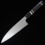 Japanese Honyaki Funayuki knife - RED ORCA - Carbon Blue Steel No.2 - Ebony wood Octagon Handle with Silver Ring - size:18cm