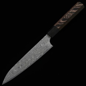 Japanese petty knife - NIGARA - SG2 anmon Damascus - wenge handle - size:15cm