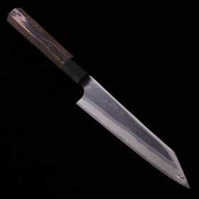 Japanese kiritsuke petty knife - NIGARA - Silver3 Damascus Black Finish - wenge handle - size:15cm