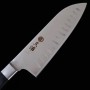 Japanese Santoku Knife - MIURA - Molybdneum with Dimple - Black wood handle -Size:16cm