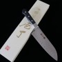 Japanese Santoku Knife - MIURA - Molybdneum with Dimple - Black wood handle -Size:16cm