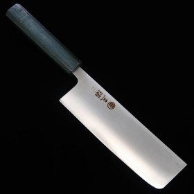 Japanese Nakiri Knife - MiuraKnives - SUS440C MigakiFinish -  Indigo wood handle - size:16.5cm