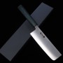 Japanese Nakiri Knife - MIURA - SUS440C - Indigo wood handle - Size:16.5cm