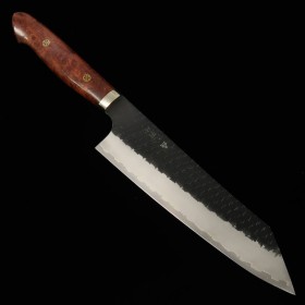 Japanese Japanese knife Kiritsuke Gyuto - NIGARA - SG2 - Black Hammered finish - Karin Custom Handle - Size:21cm
