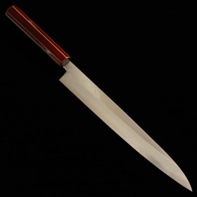Japanese Slicer Knife Sujihiki - HADO - Kijiro series - Stainless Ginsan steel - Cherry wood handle - Size:24cm