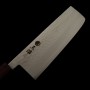 Japanese Nakiri Knife - MiuraKnives - Silver 3 - Hanakasumi - Oak wood handle - size:16.5cm