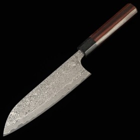 Japanese Santoku Knife - MASAKAGE - Kumo series - Stainless VG-10 - Damascus - Size: 17cm