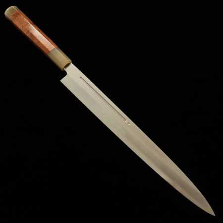 Japanese Yanagiba Knife - MIURA - Silver3 Chinagashi - Bubinga Handle - MagnoliawoodSheath - size:30cm