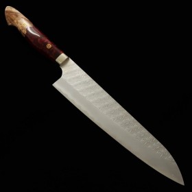 Japanese Chef knife Gyuto - NIGARA - Stainless SG2 - Hammered - Acrylic wood handle - Size : 24cm