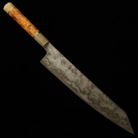 Japanese Chef Knife Kiritsuke Gyuto - MANAKA - KISUKE【KOKUENN】- Blue Carbon Steel No.1 - Damascus - Custom Handle - size: 30cm