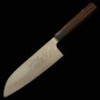 Japanese Santoku knife - KUROSAKI MAKOTO - Stainless VG7 - Damascus - Ebony wood handle - Size : 16.5cm