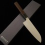 Japanese Santoku knife - KUROSAKI MAKOTO - Stainless VG7 - Damascus - Ebony wood handle - Size : 16.5cm