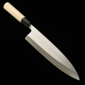 Japanese Aideba knife - MIURA - White carbon steel No.2 - Kasumi finish - Magnolia wood handle - Size : 21cm