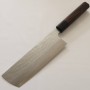 Japanese Nakiri Knife - NIGARA - VG XEOS - Hammered Damascus Finish - Rose Wood Handle - Size:17cm