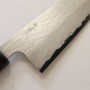 Japanese Nakiri Knife - NIGARA - VG XEOS - Hammered Damascus Finish - Rose Wood Handle - Size:17cm