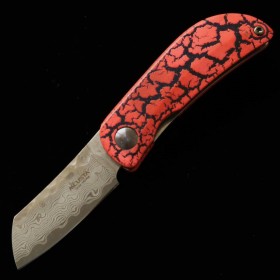 Japanese pocket knife - Mcusta - limited edition - Infinity 021 - Spider Damascus Hammered - MC-021DHD1 - size: 4.5cm