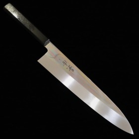 Japanese Chef Wagyuto Knife - KAGEKIYO - Honyaki- Carbon white Steel No.2 - Urushi Suzuchirashi handle - Shinogi- Size: 24cm