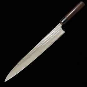 Japanese Slicer knife Sujihiki - ANRYU - Blue steel No.2 - Hammered - Rosewood handle - Size : 27cm