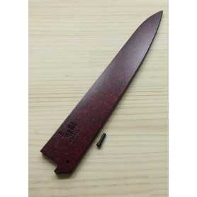 Wood Sheath (saya) for Sujihiki Slicer Knife - Red Color - for ZANMAI only - Sizes: 24 / 27cm