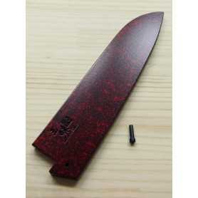 Wood Sheath (saya) for Santoku Knife - Red Color - for ZANMAI only - Size: 18cm