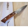 Japanese Petty Knife - TAKESHI SAJI - Stainless Damascus R2 Steel diamond finish - Ironwood Handle - Sizes: 13,5 / 15cm