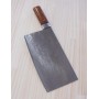 Chinese Cleaver - TAKESHI SAJI - Stainless Damascus R2 Steel diamond finish - Ironwood Handle - Size: 22cm