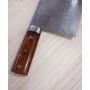 Chinese Cleaver - TAKESHI SAJI - Stainless Damascus R2 Steel diamond finish - Ironwood Handle - Size: 22cm