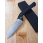 Switchblade Style Santoku Knife - TAKESHI SAJI - R2 Damascus Steel - Size: 13cm