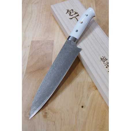 Japanese santoku Knife - TAKESHI SAJI - Stainless Damascus R2 Steel